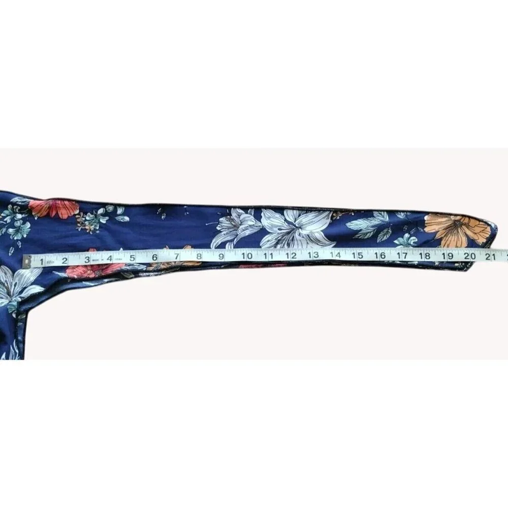 Shein Curve Top 0xl Wrap Short Sleeve Floral Hawaiian Beach - Picture 11 of 12